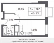 1-комнатная квартира площадью 40.23 кв.м, Мякининское шоссе, 4, корп.4 | цена 4 005 620 руб. | www.metrprice.ru