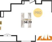2-комнатная квартира площадью 58.2 кв.м,  | цена 5 680 320 руб. | www.metrprice.ru