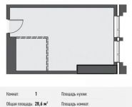 1-комнатная квартира площадью 28.7 кв.м, Новодмитровская ул., 5А | цена 5 876 038 руб. | www.metrprice.ru