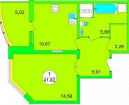 1-комнатная квартира площадью 42 кв.м, Москвитина ул., 5К1 | цена 5 000 000 руб. | www.metrprice.ru