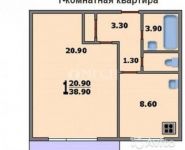 1-комнатная квартира площадью 39 кв.м, Мячковский бул., 5к1 | цена 6 300 000 руб. | www.metrprice.ru