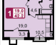 1-комнатная квартира площадью 42.2 кв.м, Ивановская, 7, корп.1Б | цена 3 460 400 руб. | www.metrprice.ru