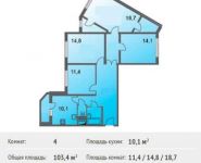 4-комнатная квартира площадью 103.4 кв.м, Героев пр-кт, 8 | цена 6 746 000 руб. | www.metrprice.ru