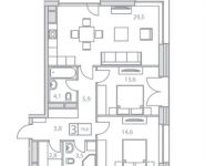 3-комнатная квартира площадью 79.8 кв.м, ул Гжатская, д. 9 | цена 19 106 673 руб. | www.metrprice.ru