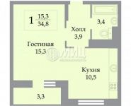 1-комнатная квартира площадью 34.8 кв.м,  | цена 2 750 000 руб. | www.metrprice.ru