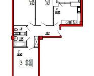 3-комнатная квартира площадью 71.8 кв.м, Садовая ул. | цена 3 552 200 руб. | www.metrprice.ru