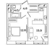 1-комнатная квартира площадью 37.1 кв.м, Рязанский проспект, д.влд 2 | цена 6 778 355 руб. | www.metrprice.ru