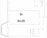 2-комнатная квартира площадью 64.09 кв.м, Ясная, 8, корп.5 | цена 4 441 302 руб. | www.metrprice.ru