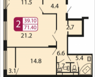 2-комнатная квартира площадью 71.4 кв.м, Ивановская, 7, корп.8Г | цена 5 783 400 руб. | www.metrprice.ru