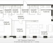 3-комнатная квартира площадью 116.42 кв.м, Усачёва, 12, корп.2_1 | цена 65 001 127 руб. | www.metrprice.ru