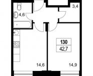 1-комнатная квартира площадью 42.7 кв.м,  | цена 8 700 000 руб. | www.metrprice.ru