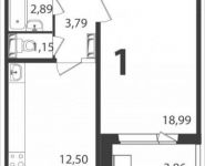 1-комнатная квартира площадью 40.5 кв.м, Железнодорожная ул. | цена 2 615 012 руб. | www.metrprice.ru