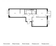 2-комнатная квартира площадью 67.1 кв.м, Поляны ул, 5Ак3 | цена 9 340 320 руб. | www.metrprice.ru