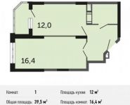 1-комнатная квартира площадью 39.5 кв.м, проспект Ленинского Комсомола, 25 | цена 2 200 150 руб. | www.metrprice.ru