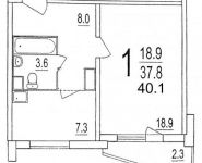 1-комнатная квартира площадью 39 кв.м, улица Исаева, 7 | цена 4 550 000 руб. | www.metrprice.ru