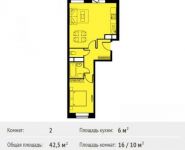 2-комнатная квартира площадью 42 кв.м, Фруктовая ул., 1К1 | цена 4 559 502 руб. | www.metrprice.ru