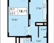 1-комнатная квартира площадью 49.7 кв.м, Заводская | цена 4 199 650 руб. | www.metrprice.ru
