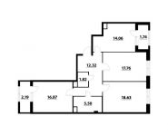 3-комнатная квартира площадью 90.89 кв.м, Тайнинская ул, 11 | цена 17 435 492 руб. | www.metrprice.ru