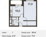 1-комнатная квартира площадью 41 кв.м, Волоколамское ш., 67АС1 | цена 7 309 972 руб. | www.metrprice.ru