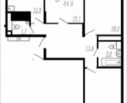 3-комнатная квартира площадью 81.8 кв.м, Колпакова, 44, корп.34 | цена 6 558 691 руб. | www.metrprice.ru