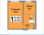 1-комнатная квартира площадью 33 кв.м, Краснодонская улица, 34 | цена 5 000 000 руб. | www.metrprice.ru