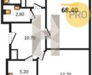 2-комнатная квартира площадью 68.4 кв.м, Космонавтов б-р, 4 | цена 5 511 880 руб. | www.metrprice.ru