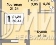 1-комнатная квартира площадью 50.4 кв.м, Боровское ш., 7 | цена 7 300 000 руб. | www.metrprice.ru