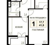 1-комнатная квартира площадью 41 кв.м, Гришина ул. | цена 7 777 930 руб. | www.metrprice.ru