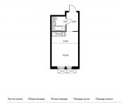 1-комнатная квартира площадью 21.89 кв.м,  | цена 3 371 060 руб. | www.metrprice.ru