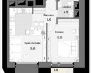 1-комнатная квартира площадью 41.03 кв.м, Сущёвский Вал, 49А | цена 11 190 000 руб. | www.metrprice.ru