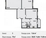 3-комнатная квартира площадью 78 кв.м, Северный кв-л, 8 | цена 5 967 000 руб. | www.metrprice.ru