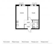 1-комнатная квартира площадью 43.1 кв.м,  | цена 6 021 070 руб. | www.metrprice.ru