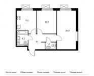 2-комнатная квартира площадью 58.1 кв.м, Зеленоград г, Георгиевский пр-кт, 37к1 | цена 6 077 260 руб. | www.metrprice.ru