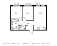 2-комнатная квартира площадью 52.6 кв.м, жилой комплекс Мякинино Парк, | цена 7 106 260 руб. | www.metrprice.ru