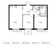 2-комнатная квартира площадью 58.9 кв.м, Заречная ул, вл2/1 | цена 17 552 200 руб. | www.metrprice.ru