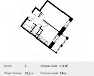 1-комнатная квартира площадью 30.9 кв.м, Софийская ул. | цена 3 019 054 руб. | www.metrprice.ru