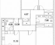 3-комнатная квартира площадью 106.28 кв.м, Лазоревый пр., 3 | цена 27 111 921 руб. | www.metrprice.ru