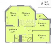 3-комнатная квартира площадью 106.4 кв.м, Беломорская ул., 18Ак1 | цена 26 500 000 руб. | www.metrprice.ru