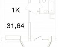 1-комнатная квартира площадью 31.64 кв.м, Ясная, 8, корп.8 | цена 2 268 272 руб. | www.metrprice.ru