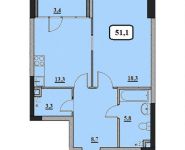 1-комнатная квартира площадью 51.1 кв.м, ул Поляны, д. 5 | цена 7 261 449 руб. | www.metrprice.ru
