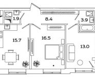 2-комнатная квартира площадью 59.4 кв.м, Рязанский проспект, д.влд 2 | цена 10 368 804 руб. | www.metrprice.ru