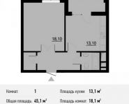 1-комнатная квартира площадью 44.2 кв.м в ЖК "Родной Город. Октябрьское Поле", Берзарина ул., 28 | цена 7 281 982 руб. | www.metrprice.ru