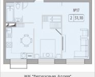 1-комнатная квартира площадью 51 кв.м, Березовая аллея, 17АС2 | цена 6 420 361 руб. | www.metrprice.ru