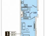 1-комнатная квартира площадью 48.6 кв.м, Рязанский проспект, 2, корп.М1 | цена 6 381 180 руб. | www.metrprice.ru