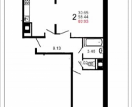 2-комнатная квартира площадью 60.8 кв.м, Шестая, 11 | цена 4 023 616 руб. | www.metrprice.ru