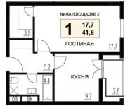 1-комнатная квартира площадью 41 кв.м, Гришина ул. | цена 7 343 424 руб. | www.metrprice.ru