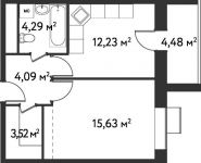 1-комнатная квартира площадью 33.6 кв.м, Ильменский проезд, 17к1 | цена 7 563 360 руб. | www.metrprice.ru