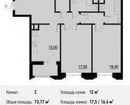 2-комнатная квартира площадью 73.2 кв.м, Берзарина ул., 28 | цена 13 272 087 руб. | www.metrprice.ru