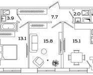 2-комнатная квартира площадью 57.4 кв.м, Рязанский просп., 2 | цена 9 718 336 руб. | www.metrprice.ru