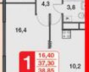 1-комнатная квартира площадью 37.4 кв.м, Барышевская Роща ул., 11 | цена 4 200 000 руб. | www.metrprice.ru
